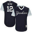 Men's New York Yankees Chase Headley Head Majestic Navy 2017 Players Weekend Authentic Jersey Mlb
