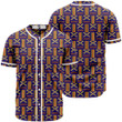 Kente Pattern Blue Akan Baseball Jersey | Colorful | Adult Unisex | S - 5Xl Full Size - Baseball Jersey Lf