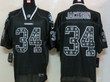 Nike Oakland Raiders #34 Bo Jackson Lights Out Black Ornamented Elite Jersey Nfl