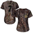 Cleveland Indians #7 Yan Gomes Camo Realtree Collection Cool Base Women's Stitched Baseball Jersey Mlb- Women's