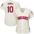Indians #10 Yan Gomes Cream Women's Alternate Stitched Mlb Jersey Mlb- Women's
