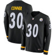 Nike Steelers 30 James Conner Black Team Color Men's Stitched Nfl Limited Therma Long Sleeve Jersey Nfl