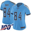 Titans #84 Corey Davis Light Blue Alternate Women's Stitched Football 100Th Season Vapor Limited Jersey Nfl- Women's