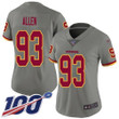 Redskins #93 Jonathan Allen Gray Women's Stitched Football Limited Inverted Legend 100Th Season Jersey Nfl- Women's