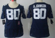 Nike Houston Texans #80 Andre Johnson Breast Cancer Awareness Navy Blue Womens Jersey Nfl- Women's