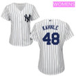 Women's New York Yankees #48 Tommy Kahnle White Home Stitched Mlb Majestic Cool Base Jersey Mlb- Women's