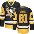 Men's Pittsburgh Penguins #81 Phil Kessel Black Third 2017 Stanley Cup Nhl Finals Patch Jersey Nhl