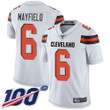 Cleveland Browns #6 Baker Mayfield White Men's Stitched Football 100Th Season Vapor Limited Jersey Nfl