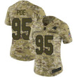 Nike Panthers #95 Dontari Poe Camo Women's Stitched NFL Limited 2018 Salute to Service Jersey NFL- Women's