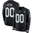 Men's Limited #00 Jim Otto Black Jersey Therma Long Sleeve Football Oakland Raiders Nfl