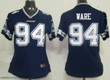 Nike Dallas Cowboys #94 Demarcus Ware Blue Game Womens Jersey Nfl- Women's