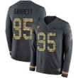 Nike Browns #95 Myles Garrett Anthracite Salute To Service Men's Stitched Nfl Limited Therma Long Sleeve Jersey Nfl