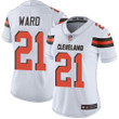 Nike Cleveland Browns #21 Denzel Ward White Women's Stitched Nfl Vapor Untouchable Limited Jersey Nfl- Women's