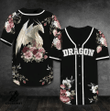 Dragon Flower Of Elegance Baseball Jersey | Colorful | Adult Unisex | S - 5Xl Full Size - Baseball Jersey Lf