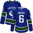 Adidas Vancouver Canucks #6 Brock Boeser Blue Home Women's Stitched Nhl Jersey Nhl- Women's