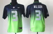 Nike Seattle Seahawks #3 Russell Wilson Navy Blue/Green Fadeaway Elite Jersey Nfl