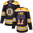 Adidas Bruins #17 Milan Lucic Black Home Usa Flag Stitched Nhl Jersey Nhl
