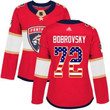 Panthers #72 Sergei Bobrovsky Red Home Usa Flag Women's Stitched Hockey Jersey Nhl- Women's