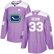 Adidas Canucks #33 Henrik Sedin Purple Fights Cancer Stitched Nhl Jersey Nhl