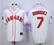 Men's Texas Rangers #7 Ivan Rodriguez White 1995 All-Star Patch Cooperstown Throwback Jersey Mlb