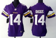 Women's Minnesota Vikings #14 Stefon Diggs Purple Team Color Nfl Nike Game Jersey Nfl- Women's