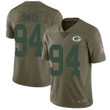 Men's Green Bay Packers #94 Preston Smith Limited Salute To Service Nike Green Jersey Nfl
