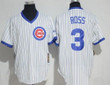 Men's Chicago Cubs #3 David Ross White Pullover 1994 Cooperstown Collection Stitched Mlb Majestic Jersey Mlb