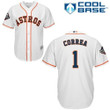 Astros #1 Carlos Correa White New Cool Base 2019 World Series Bound Stitched Baseball Jersey Mlb