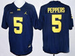 Men's Michigan Wolverines #5 Jabrill Peppers Navy Blue Stitched Ncaa Brand Jordan College Football Jersey Ncaa