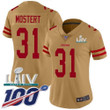Nike 49Ers #31 Raheem Mostert Gold Super Bowl Liv 2020 Women's Stitched Nfl Limited Inverted Legend 100Th Season Jersey Nfl