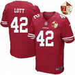 Men's San Francisco 49Ers #42 Ronnie Lott Scarlet Red 70Th Anniversary Patch Stitched Nfl Nike Elite Jersey Nfl