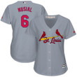 Cardinals #6 Stan Musial Grey Road Women's Stitched Baseball Jersey Mlb- Women's
