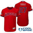Men's Los Angeles Angels Of Anaheim #27 Mike Trout Red Stars & Stripes Fashion Independence Day Stitched Mlb Majestic Cool Base Jersey Mlb