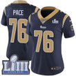 #76 Limited Orlando Pace Navy Blue Nike Nfl Home Women's Jersey Los Angeles Rams Vapor Untouchable Super Bowl Liii Bound Nfl