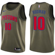 Nike Pistons #10 Dennis Rodma Green Salute To Service Nba Swingman Jersey Nba