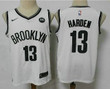 Men's Brooklyn Nets #13 James Harden 2021 White Swingman Stitched Nba Jersey With The New Sponsor Logo Nba