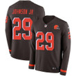 Nike Browns #29 Duke Johnson Jr Brown Team Color Men's Stitched Nfl Limited Therma Long Sleeve Jersey Nfl