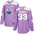 Adidas Oilers #33 Cam Talbot Purple Fights Cancer Stitched Nhl Jersey Nhl
