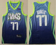 Men's Dallas Mavericks #77 Luka Doncic Blue 2020 Nike City Edition Swingman Jersey With The Sponsor Logo Nba