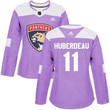 Adidas Florida Panthers #11 Jonathan Huberdeau Purple Fights Cancer Women's Stitched Nhl Jersey Nhl- Women's