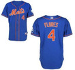 Men's New York Mets #4 Wilmer Flores Alternate Blue With Orange Mlb Cool Base Jersey With 2015 Mr. Met Patch Mlb