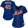Mets #45 Zack Wheeler Blue Alternate Women's Stitched Baseball Jersey Mlb- Women's
