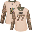 Adidas Vegas Golden Knights #77 Brad Hunt Camo Authentic 2017 Veterans Day Women's Stitched NHL Jersey NHL- Women's
