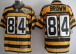 Nike Pittsburgh Steelers #84 Antonio Brown Yellow With Black Throwback 80Th Jersey Nfl