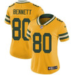 Women's Nike Packers #80 Martellus Bennett Yellow Stitched Nfl Limited Rush Jersey Nfl- Women's