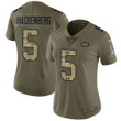 Women's Nike New York Jets #5 Christian Hackenberg Olive Camo Stitched Nfl Limited 2017 Salute To Service Jersey Nfl- Women's