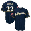 Men's Milwaukee Brewers 22 Christian Yelich Majestic Navy 2019 Spring Training Cool Base Player Jersey Mlb