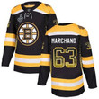 Men's Boston Bruins #63 Brad Marchand Black Home Drift Fashion 2019 Stanley Cup Final Bound Stitched Hockey Jersey Nhl