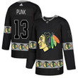 Men's Chicago Blackhawks #13 Cm Punk Black Team Logos Fashion Adidas Jersey Nhl
