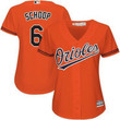 Orioles #6 Jonathan Schoop Orange Alternate Women's Stitched Baseball Jersey Mlb- Women's